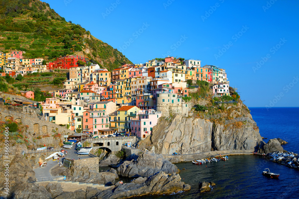 Manarola Village, Cinque Terre Coast of Italy. Manarola a beautiful small town in the province of La Spezia, Liguria, north of Italy and one of the five Cinque terre travel attractions
