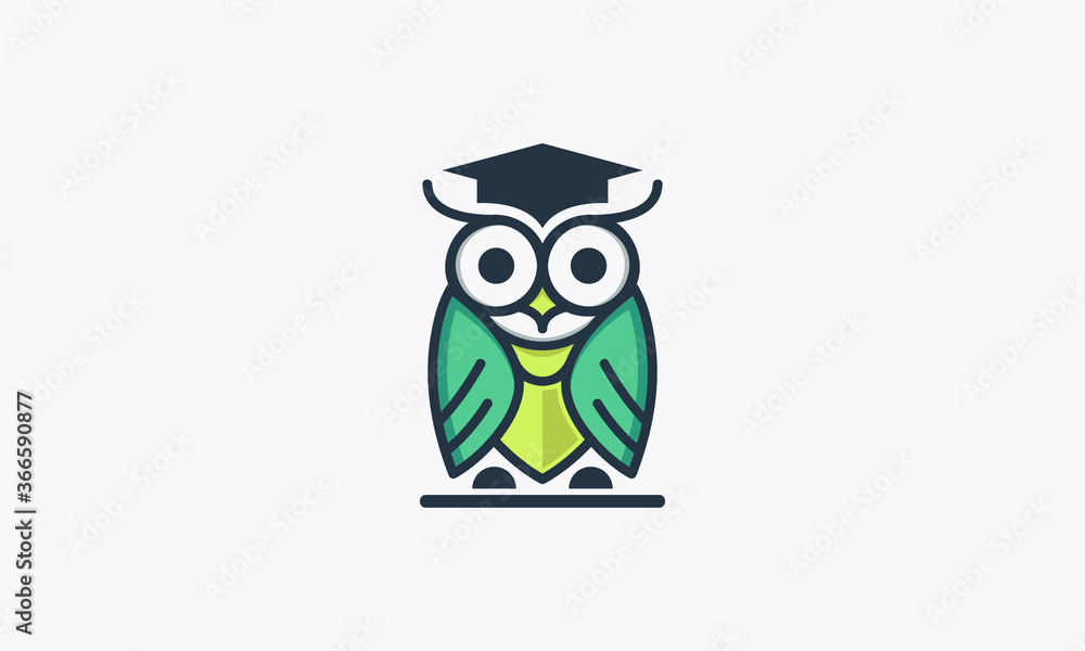 Creative logo design owl icon vector illustration. education symbol university school company. Creative logo design owl icon vector illustration. education symbol university school company.