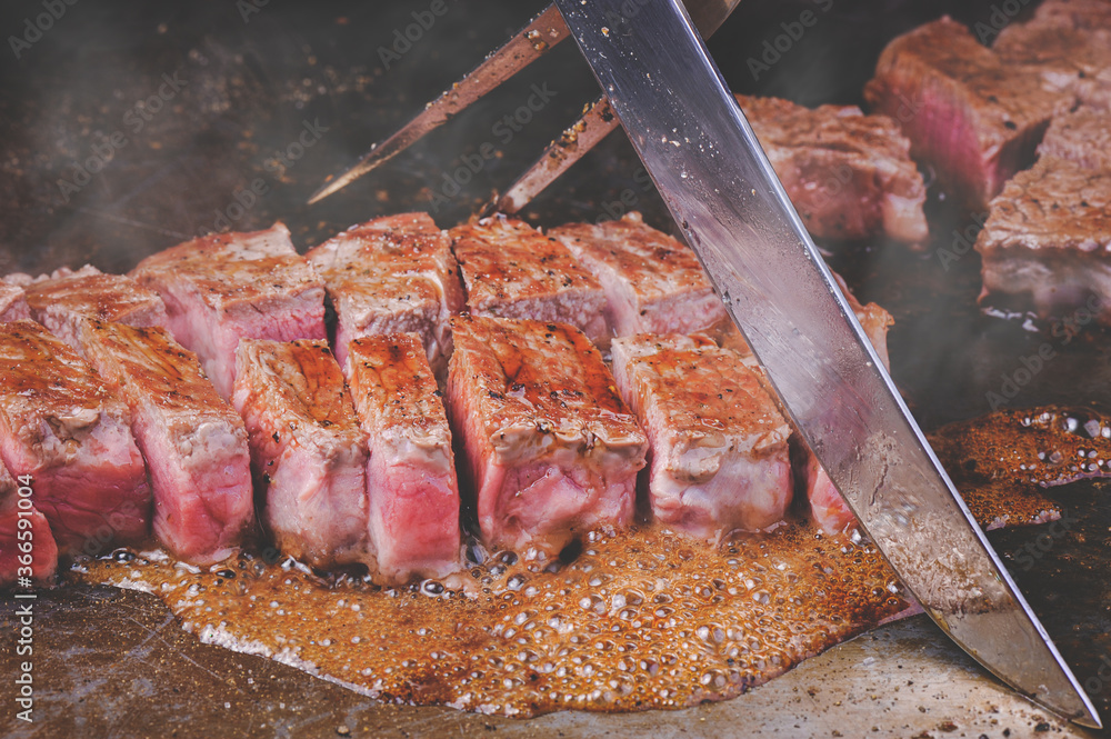 Japanese Matsusaka beef teppanyaki.