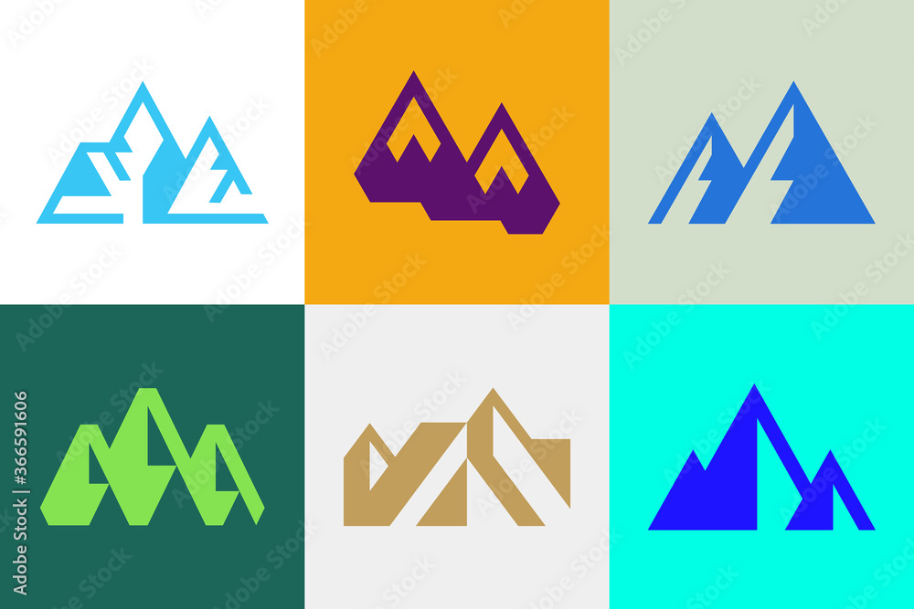 Set of Mountain logo. Icon design. Template elements Set of Mountain logo. Icon design. Template elements