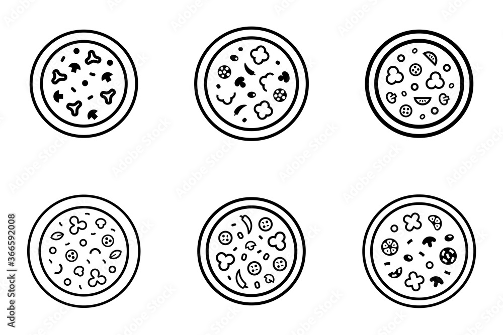 Set of pizza logo. Icon design. Template elements Set of pizza logo. Icon design. Template elements