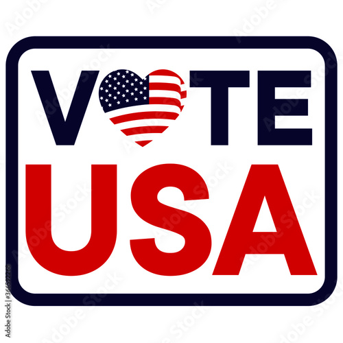 Etiqueta voto USA a color