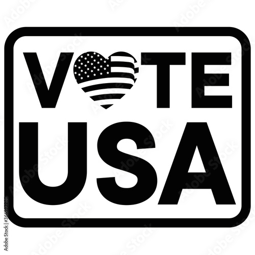 Etiqueta voto USA en blanco y negro