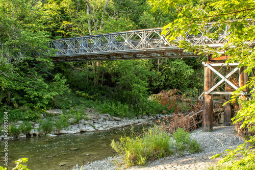 Photography Bailey Bridge Over a Small River
