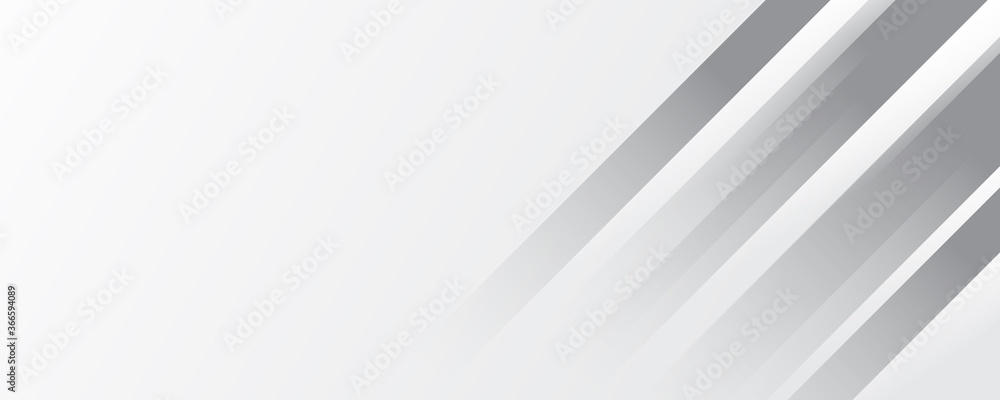 Grey white abstract stripes wide banner background geometry shine and layer element vector for presentation design. Suit for business, corporate, institution, party, festive, seminar, and talks. Grey white abstract stripes wide banner background geometry shine and layer element vector for presentation design. Suit for business, corporate, institution, party, festive, seminar, and talks.