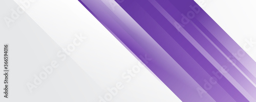 Simple purple white banner background. Lights stripes flat purple gradation on white banner background