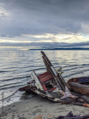 Small shipwreck on the beach