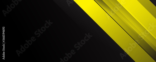 Modern simple light yellow stripes on black background for wide banner