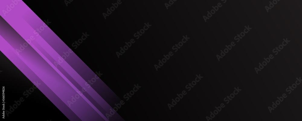 Modern abstract purple violet on black banner background design