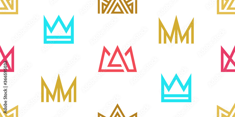 Seamless pattern with Crown. Icon design. Template elements Seamless pattern with Crown. Icon design. Template elements
