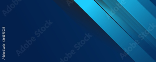 Modern simple blue lights stripes wide banner background with business and corporate concept. Suit for wide banner and social media post stories design template