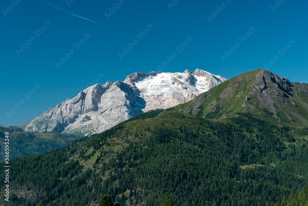 Panorama on the Marmolada glacier, Dolomites, Italy
