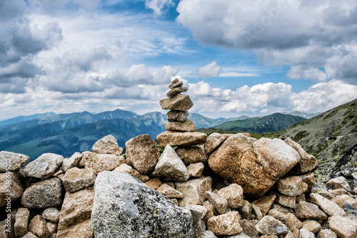 Stone mound, High Tatras mountains, Slovakia © vrabelpeter1