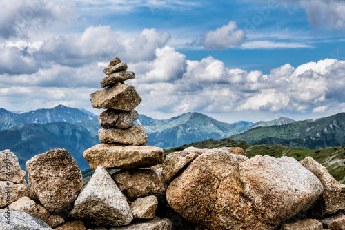 Stone mound, High Tatras mountains, Slovakia © vrabelpeter1
