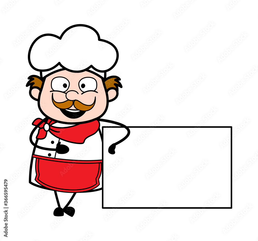 Cartoon Businessman with Empty Banner Cartoon Businessman with Empty Banner