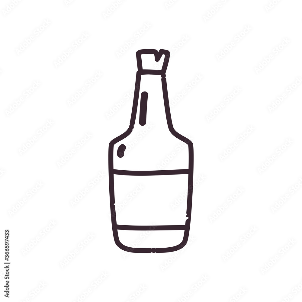 alcohol bottle line style icon vector design alcohol bottle line style icon vector design