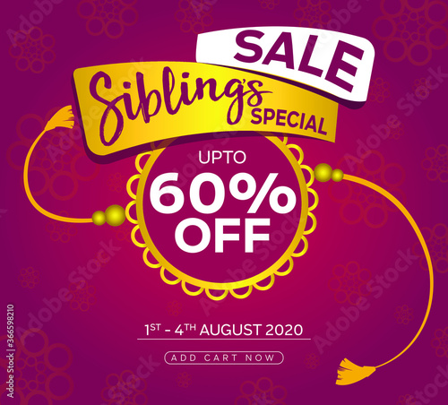 Raksha Bandhan Sale. sibling’s special sale vector banner design. Rakhi festival Celebration sales 
