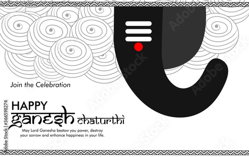 Lord Ganesha , Ganesh festival illustration of Lord Ganpati background for Ganesh Chaturthi festival of India