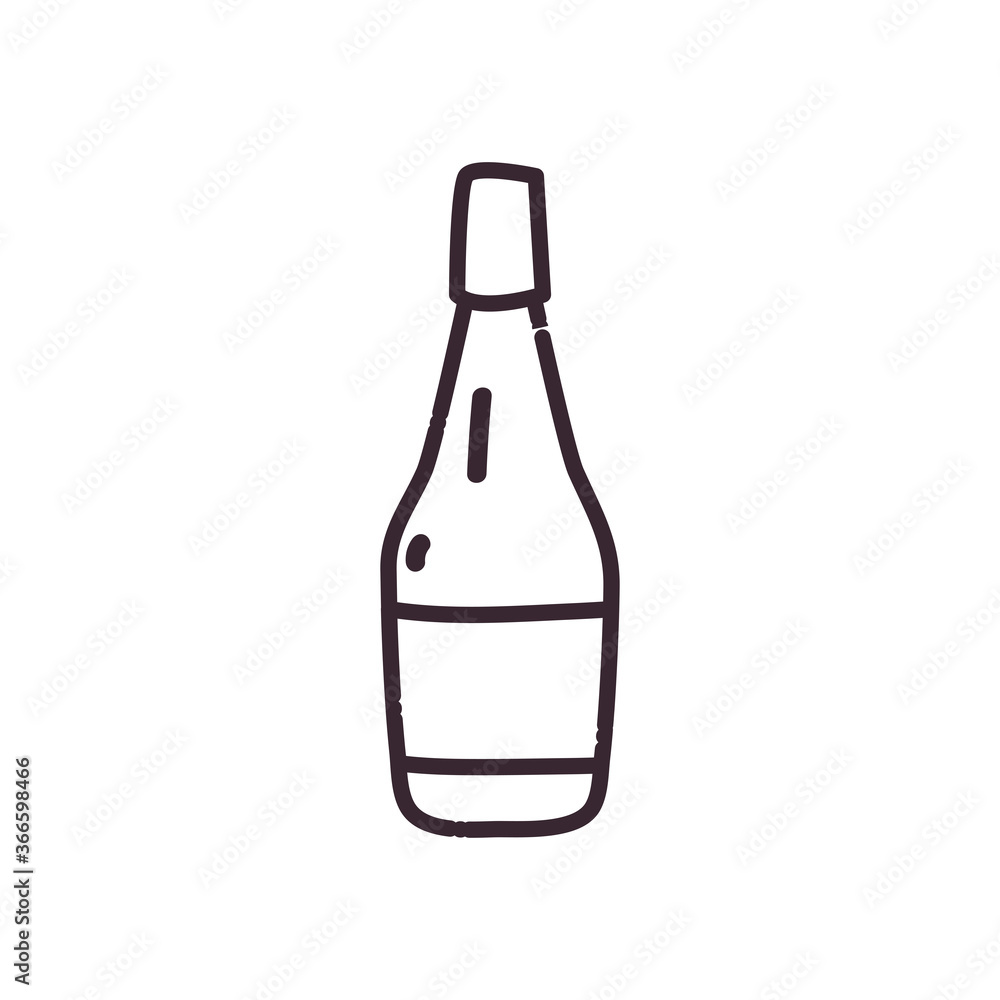 alcohol bottle line style icon vector design alcohol bottle line style icon vector design