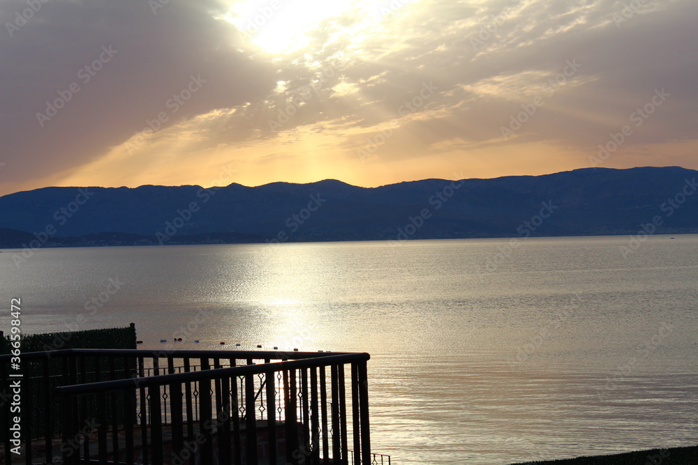 Fototapeta premium Sea coast sunset landscape