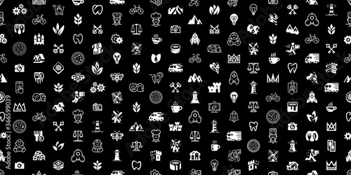 Seamless pattern with Logos. Abstract logos set. Icon design. Template elements
