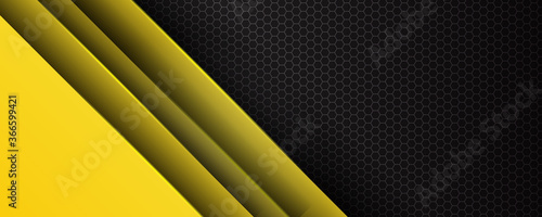 Abstract template yellow geometric triangles contrast black background. You can use for corporate design, cover brochure, book, banner web, advertising, poster, leaflet, flyer