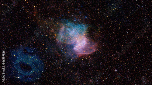 Fototapeta Naklejka Na Ścianę i Meble -  Dark interstellar space. Dark nebula. Elements of this image furnished by NASA