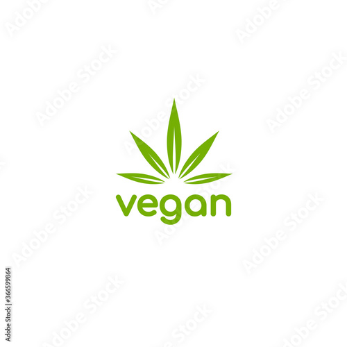 Vegan  veggie product label. Green leaves veggie icon. Healthy  eco  organic  vegetal  raw food logo.