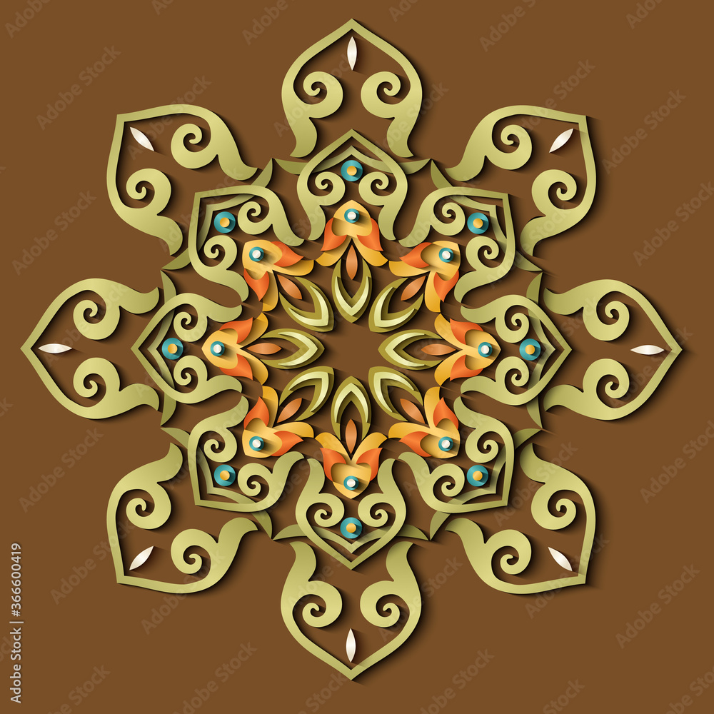 Vector modern volumetric floral elements Vector modern volumetric floral elements