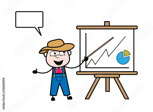 Cartoon Farmer with Presentation Baord