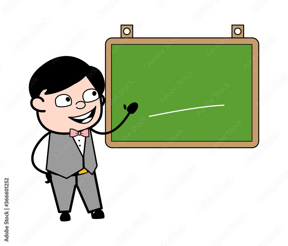 Cartoon Groom with Classroom Board Cartoon Groom with Classroom Board