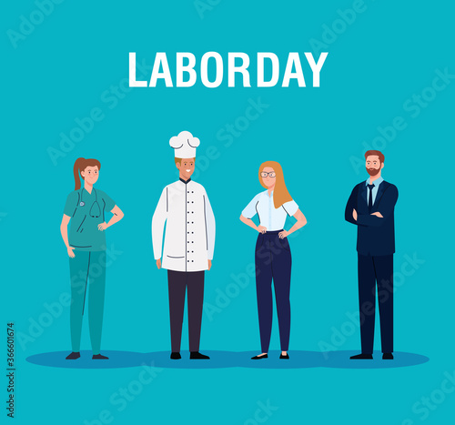 labor day poster, with people of different professions