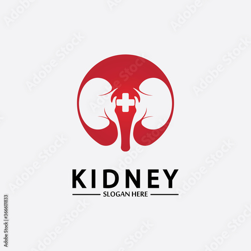 Health and Care Kidney Logo Design Concept. Urology Logo Vector Template