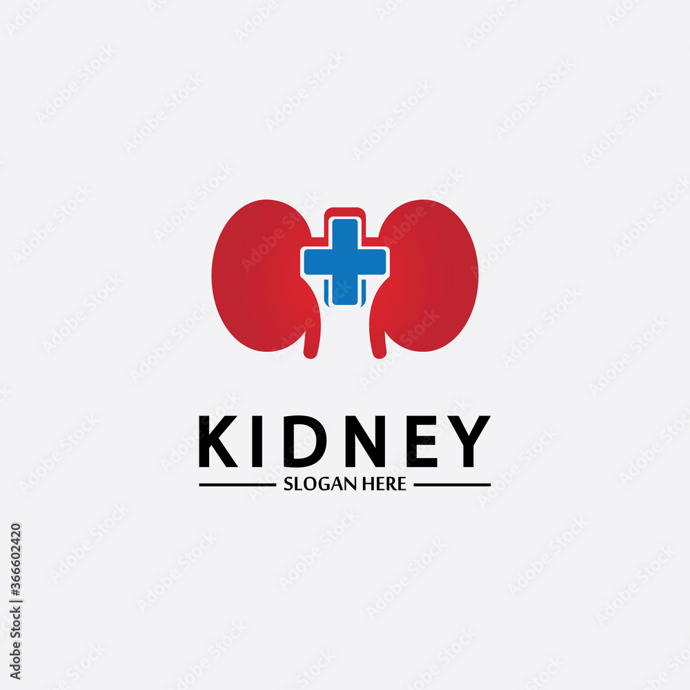 Obraz premium Health and Care Kidney Logo Design Concept. Urology Logo Vector Template
