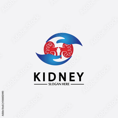 Health and Care Kidney Logo Design Concept. Urology Logo Vector Template