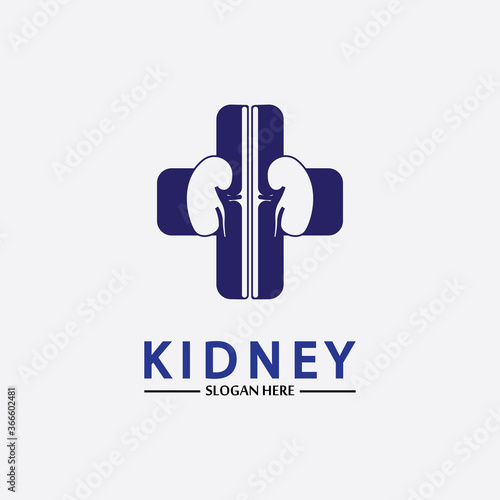 Health and Care Kidney Logo Design Concept. Urology Logo Vector Template