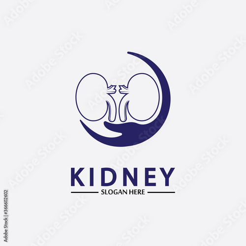 Health and Care Kidney Logo Design Concept. Urology Logo Vector Template