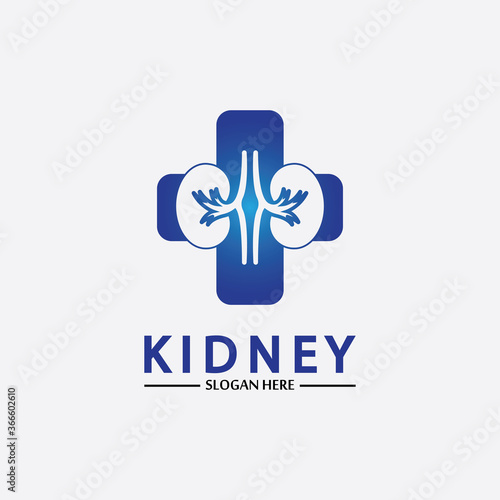 Health and Care Kidney Logo Design Concept. Urology Logo Vector Template
