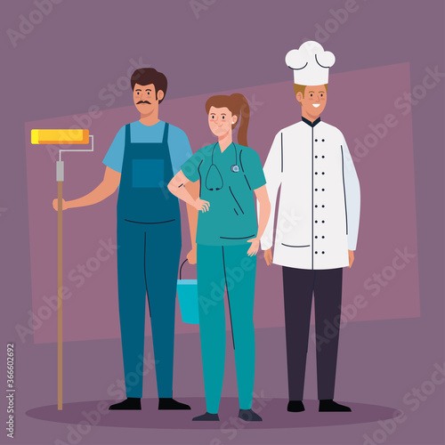 group of people of different professions