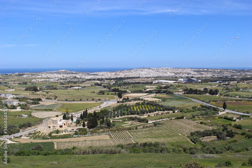 Vue panoramique sur l'île de Malte depuis les remparts de Mdina (Rabat) 4