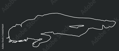 Dead girl lying down vector line contour silhouette. Drunk girl unconscious after party. Patient women rescue. Drugged person overdose. Sick teenager. Injured lady after car crush accident. First aid.