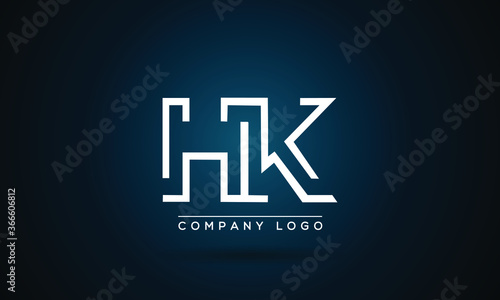 Creative modern unique letter logo HK
