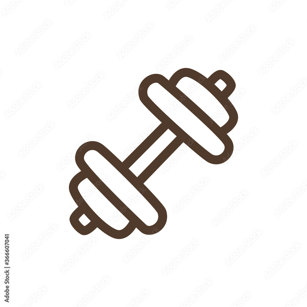 Simple vector icon with dumbbells Simple vector icon with dumbbells