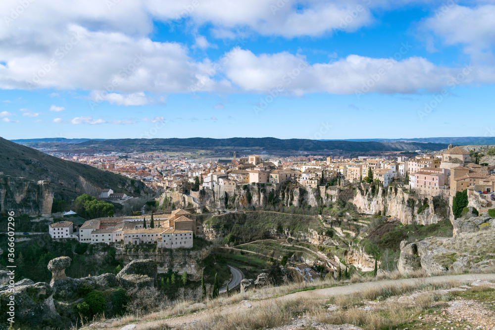 Cuenca, Spain. February, 08 of 2017. Beautiful city with its houses hanging.
