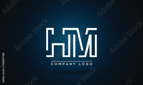 Creative modern unique letter logo HM