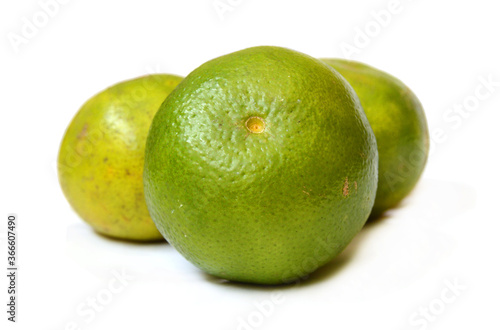 Ripe mandarin citrus isolated tangerine mandarine orange on white background. 