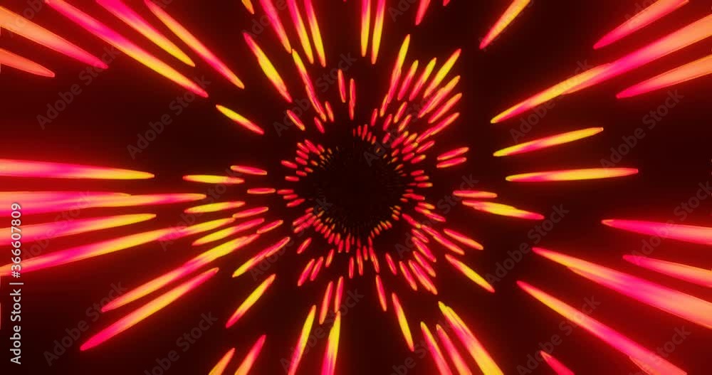 Hyperspeed flight into a wormhole in red and orange theme Hyperspeed flight into a wormhole in red and orange theme