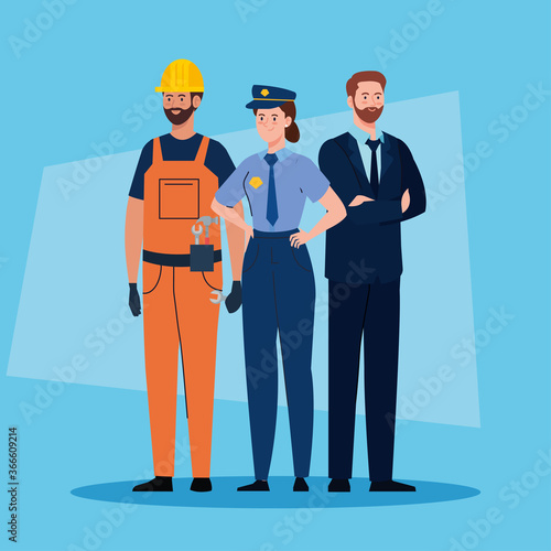 group of people of different professions