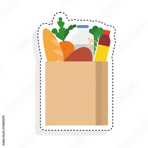 Sticker of a grocery bag icon