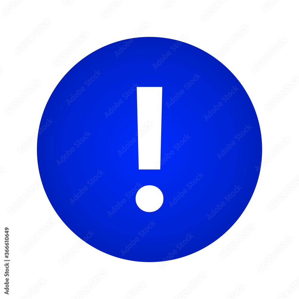 Attention Icon. Attention Button On a Blue Gradient Circle Shape. Vector Illustration Attention Icon. Attention Button On a Blue Gradient Circle Shape. Vector Illustration